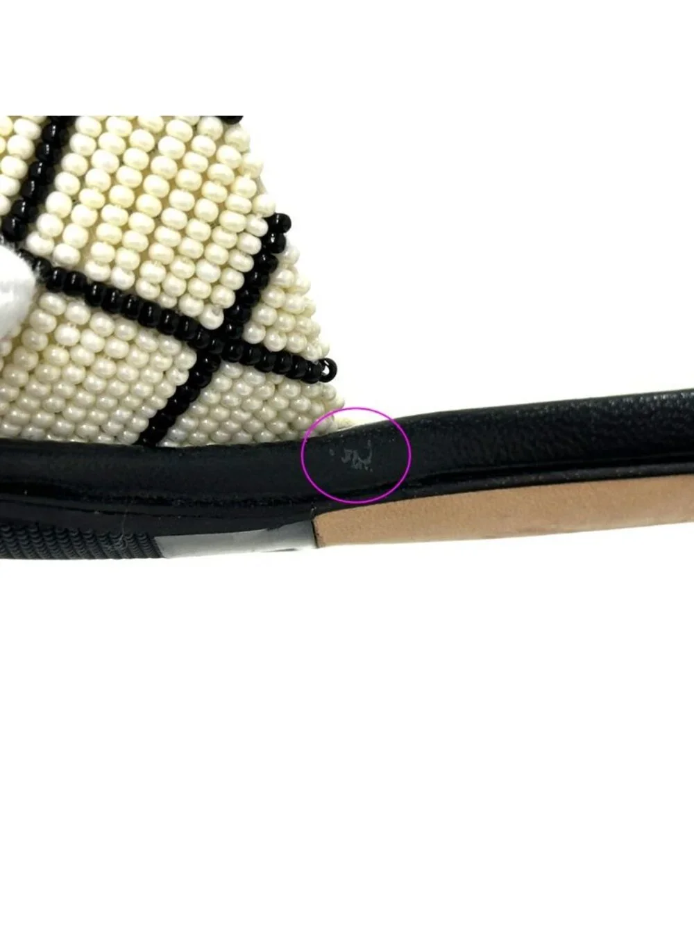 Chanel Sandals CC Logo Beads White Black 38 Summer - Picture 11 of 14